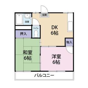 フラッツ柏(2DK/1階)の間取り写真