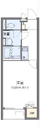 クレイノグランドソレーユ(1K/2階)の間取り写真