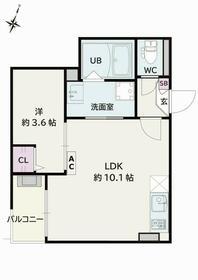 JACK KAMISHIGEHARAⅡ(1LDK/3階)の間取り写真
