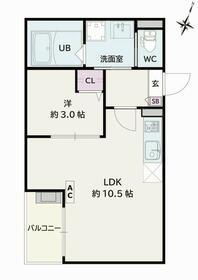 JACK KAMISHIGEHARAⅠ(1LDK/3階)の間取り写真