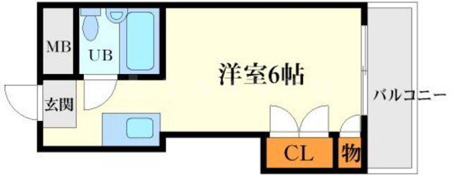 ピア土江PARTII(ワンルーム/2階)の間取り写真