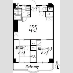 小山ステーションヒルズ(2LDK/7階)の間取り写真