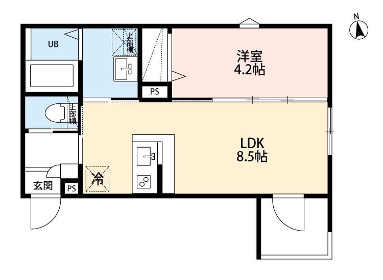ROBOT HOME 北綾瀬(1LDK/2階)の間取り写真