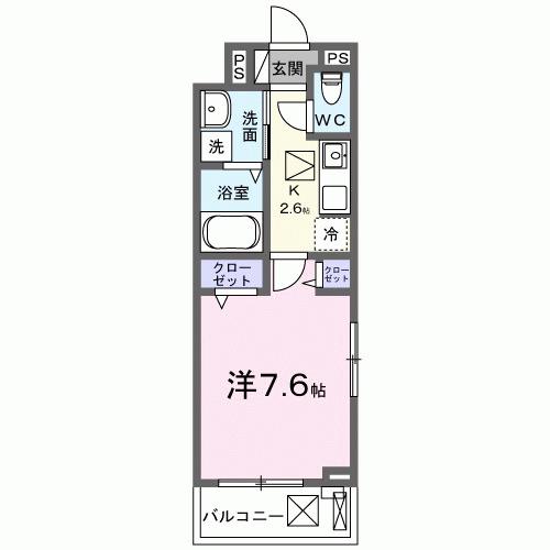 ウィンロードⅡ(1K/1階)の間取り写真