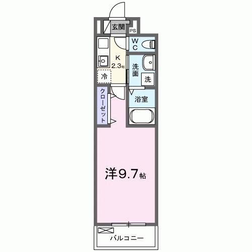 ウィンロードⅡ(1K/3階)の間取り写真
