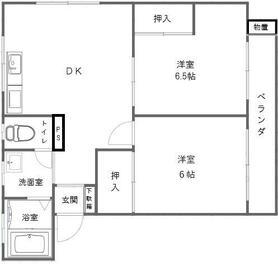 八景ビューハイムB(2DK/1階)の間取り写真