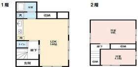 高崎線 鴻巣駅 徒歩21分 2階建 築48年(2LDK)の間取り写真