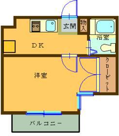 コナビック東伊場(1K/3階)の間取り写真