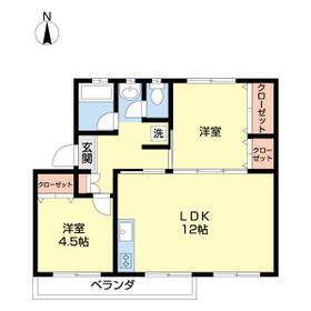 花見川団地7街区(2LDK/5階)の間取り写真