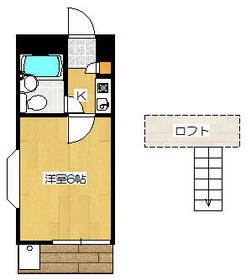 ジュネパレス市川第15(1K/2階)の間取り写真