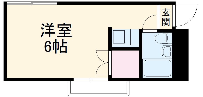 ニューハイツ武蔵関(ワンルーム/3階)の間取り写真