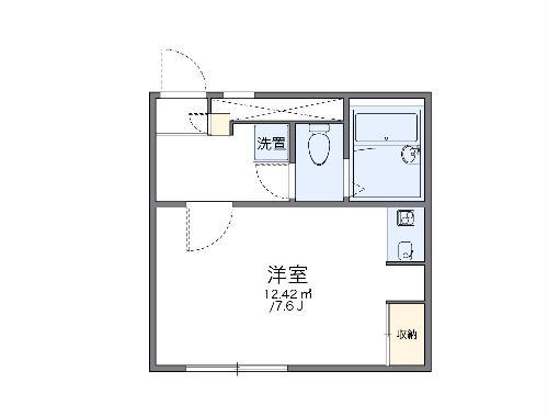 レオパレスS.F(1K/1階)の間取り写真