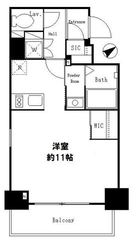 レジディア麻布十番2(ワンルーム/3階)の間取り写真