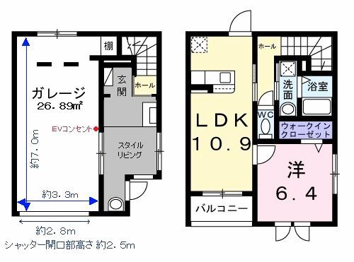 ベルシェールⅠ(1LDK/1階)の間取り写真