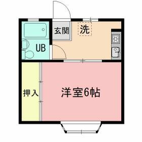 梅津ハイム(1K/2階)の間取り写真