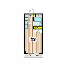 ポートヒルⅡ(1K/2階)の間取り写真