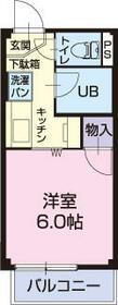 クローカスⅢ(1K/1階)の間取り写真