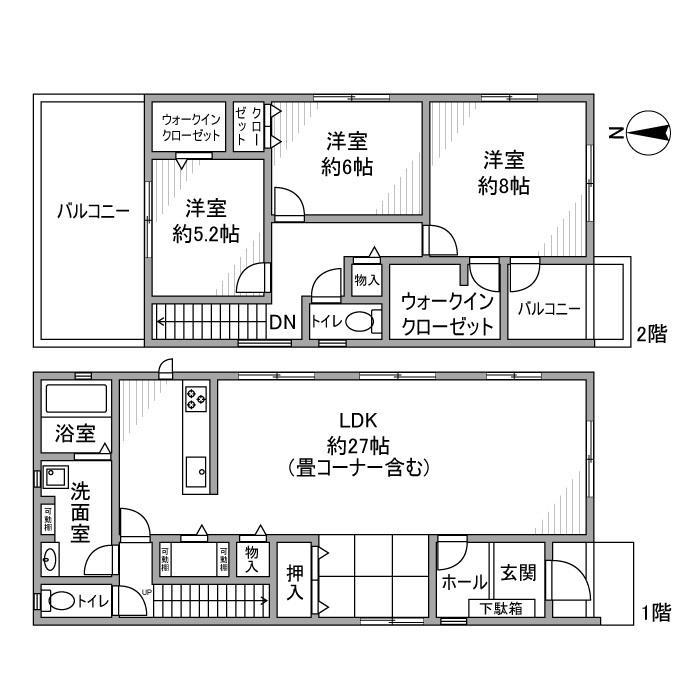 名鉄名古屋本線 名鉄岐阜駅 バス乗車時間：22分 上土居バス停で下車 徒歩7分 2階建 築5年(3LDK)の間取り写真
