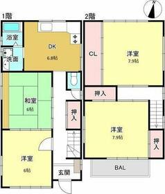名古屋臨海高速鉄道 荒子川公園駅 徒歩28分 2階建 築45年(4DK)の間取り写真