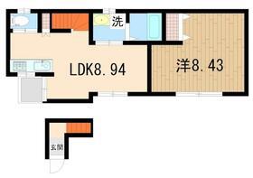ステージ鳩ヶ谷本町(1LDK/2階)の間取り写真