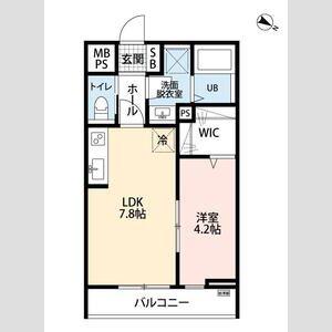 リーブルファイン奈良町Ⅱ1号棟(1DK/2階)の間取り写真