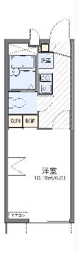 レオパレス世田谷(1K/1階)の間取り写真