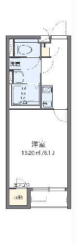 クレイノファースト東原(1K/1階)の間取り写真