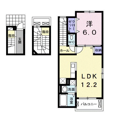 エトワールイッサ1(1LDK/3階)の間取り写真