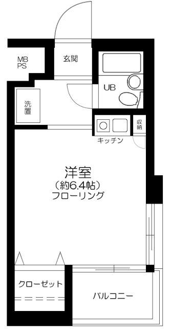 シーズ西横浜(ワンルーム/4階)の間取り写真