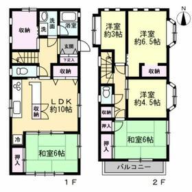 江ノ島電鉄 藤沢駅 バス乗車時間：20分 聖母の園前バス停で下車 徒歩6分 2階建 築26年(5SLDK)の間取り写真