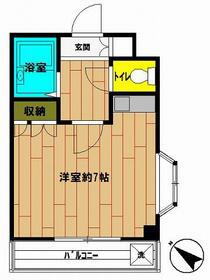 福冨ビル(ワンルーム/2階)の間取り写真