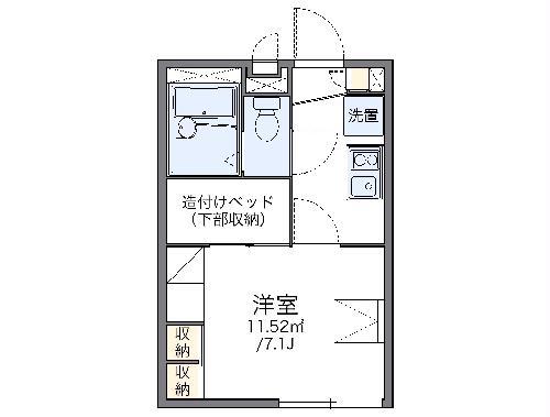 レオパレス中浜(1K/2階)の間取り写真