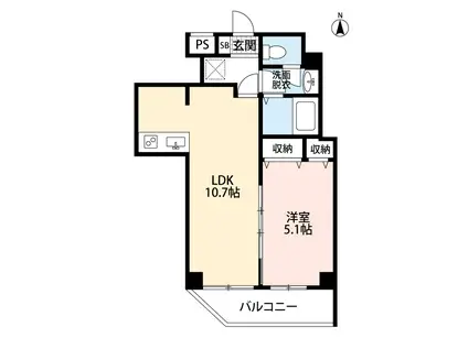 ガーデンフォレスト親水公園ガーデンフォレストシンスイコウエ(1LDK/3階)の間取り写真