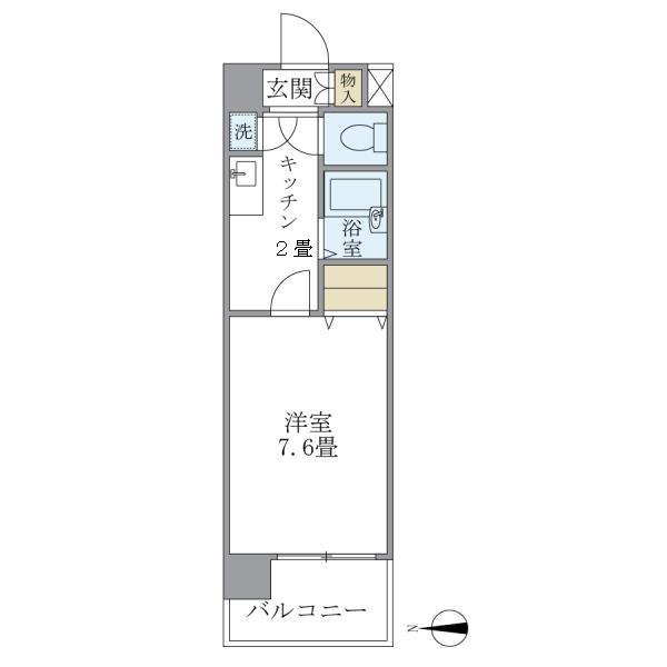 イーストコート芝(1K/4階)の間取り写真