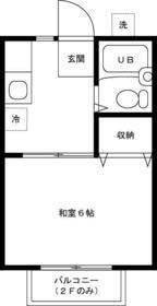 ビューラ大泉(1K/1階)の間取り写真