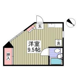 コーポ高森(ワンルーム/1階)の間取り写真