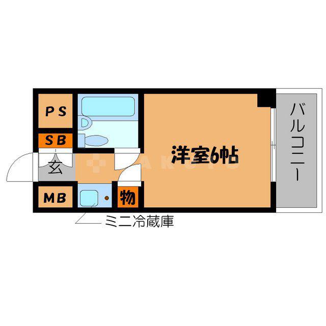 フェルティーシャトー守口(ワンルーム/4階)の間取り写真