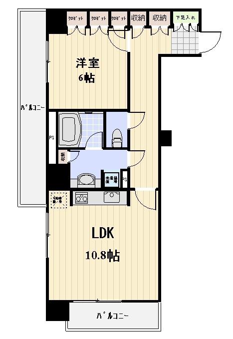 ジョイスコート(1LDK/13階)の間取り写真