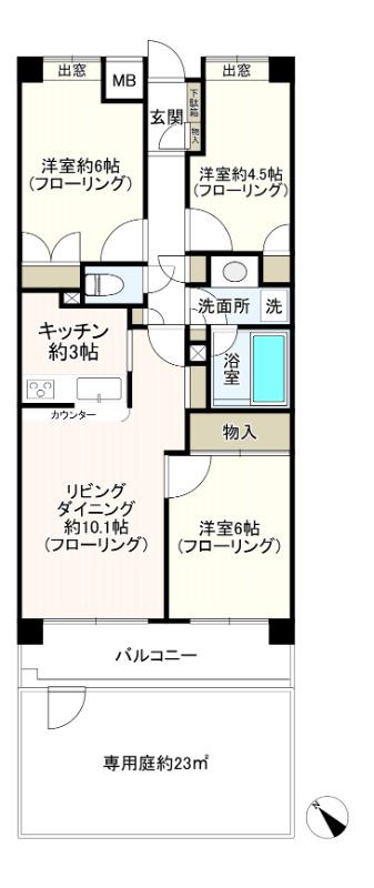 藤和上池台ホームズ(3LDK/1階)の間取り写真