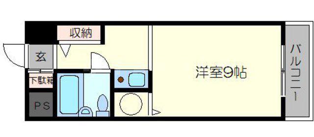 コボリマンション新大阪(1K/2階)の間取り写真