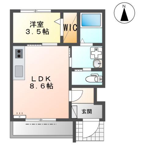 ピュアメゾン宝(1LDK/1階)の間取り写真