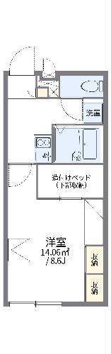 レオパレス進山(1K/1階)の間取り写真