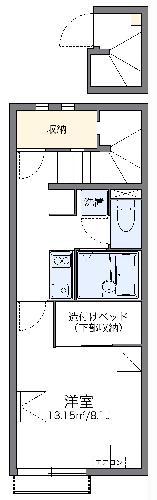 レオネクストメルベーユ川島(1K/2階)の間取り写真