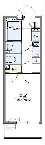 レオネクストシーエスハイムⅢ(1K/3階)の間取り写真