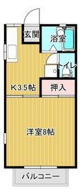 ドミール柏(1K/2階)の間取り写真