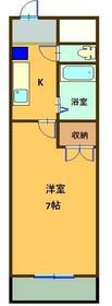 クレールたつた(1K/4階)の間取り写真