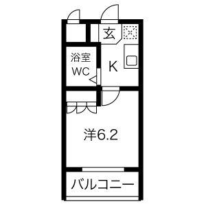 メゾンドール永塚(1K/1階)の間取り写真