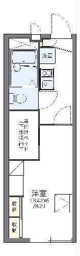 レオパレスPIACEVOLE(1K/2階)の間取り写真