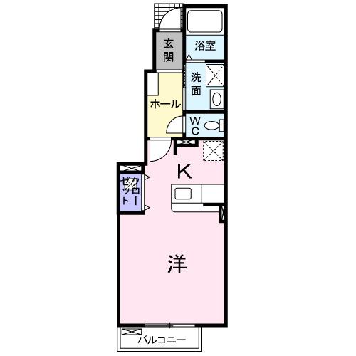 スマイリー(1K/1階)の間取り写真
