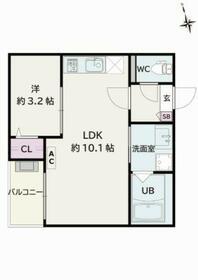 JACK HIGASHIOMIYAⅠ(1LDK/1階)の間取り写真